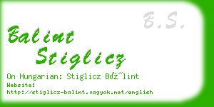 balint stiglicz business card